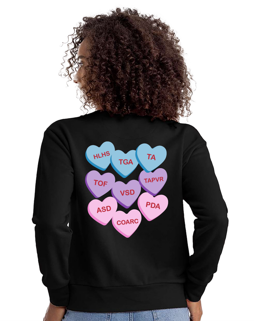 UCSF Valentine's Heart Month Apparel Spring 2025 Ladies Crewneck Swe