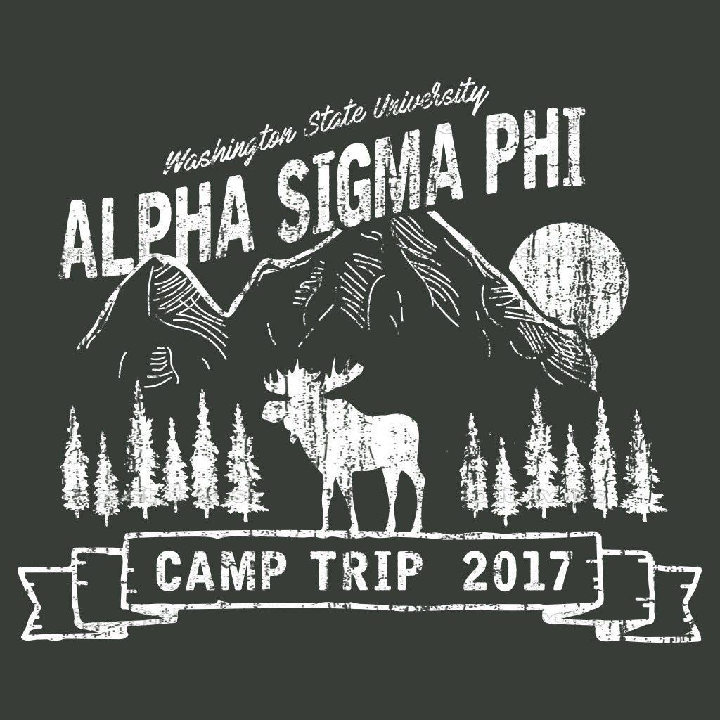 Alpha Sigma Phi Rustic Moose Design