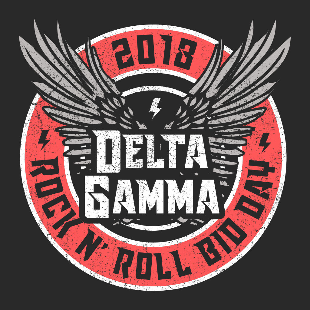 Delta Gamma Rock n' Roll Bid Day Design