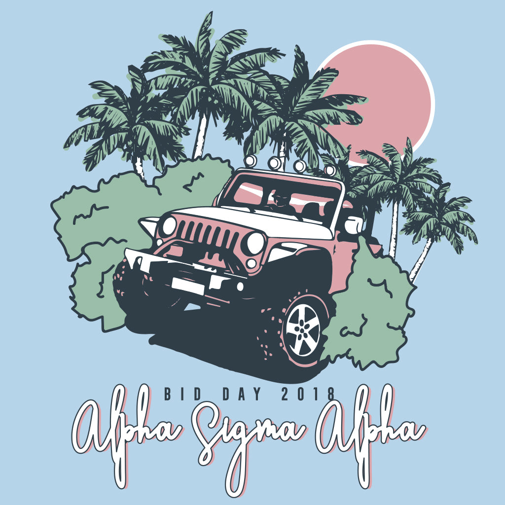 Alpha Sigma Alpha Jeepin' Bid Day Design