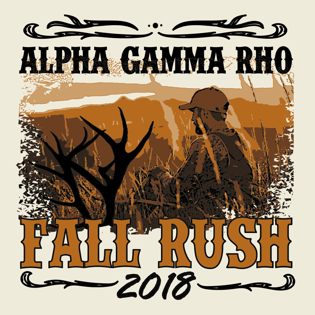 Alpha Gamma Rho Hunting Fall Rush Design