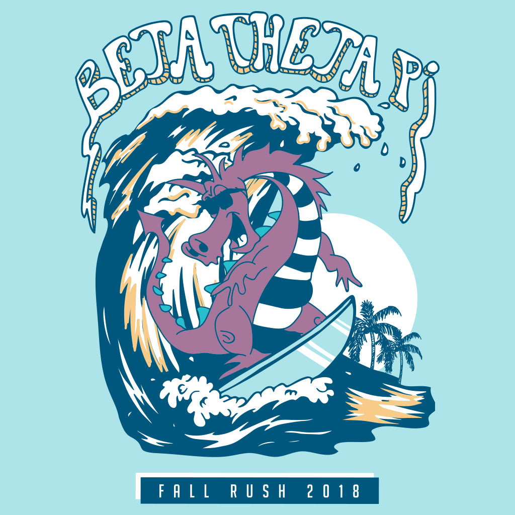 Beta Theta Pi Surfing Gator Fall Rush Design