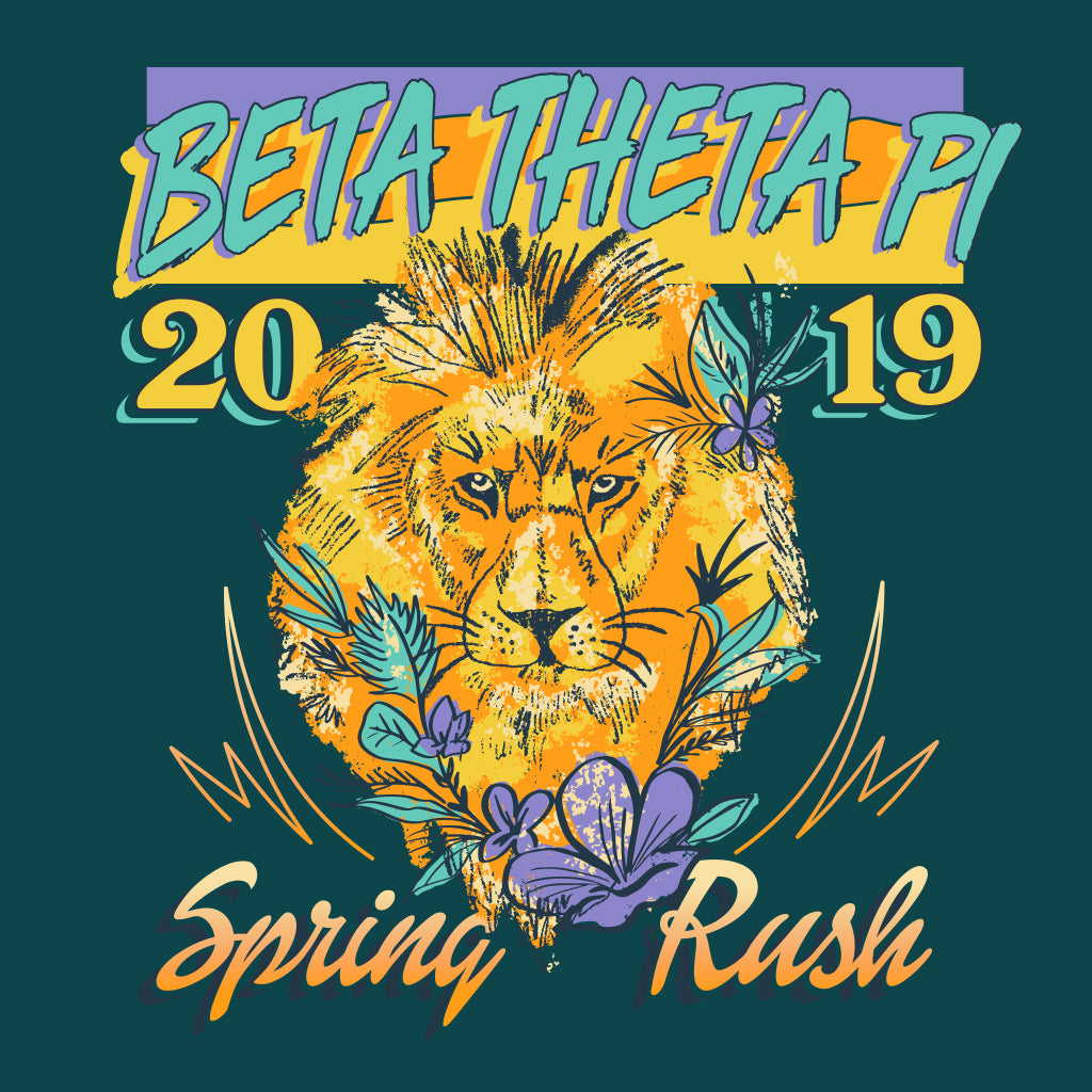Beta Theta Pi Spring Rush Lion Design