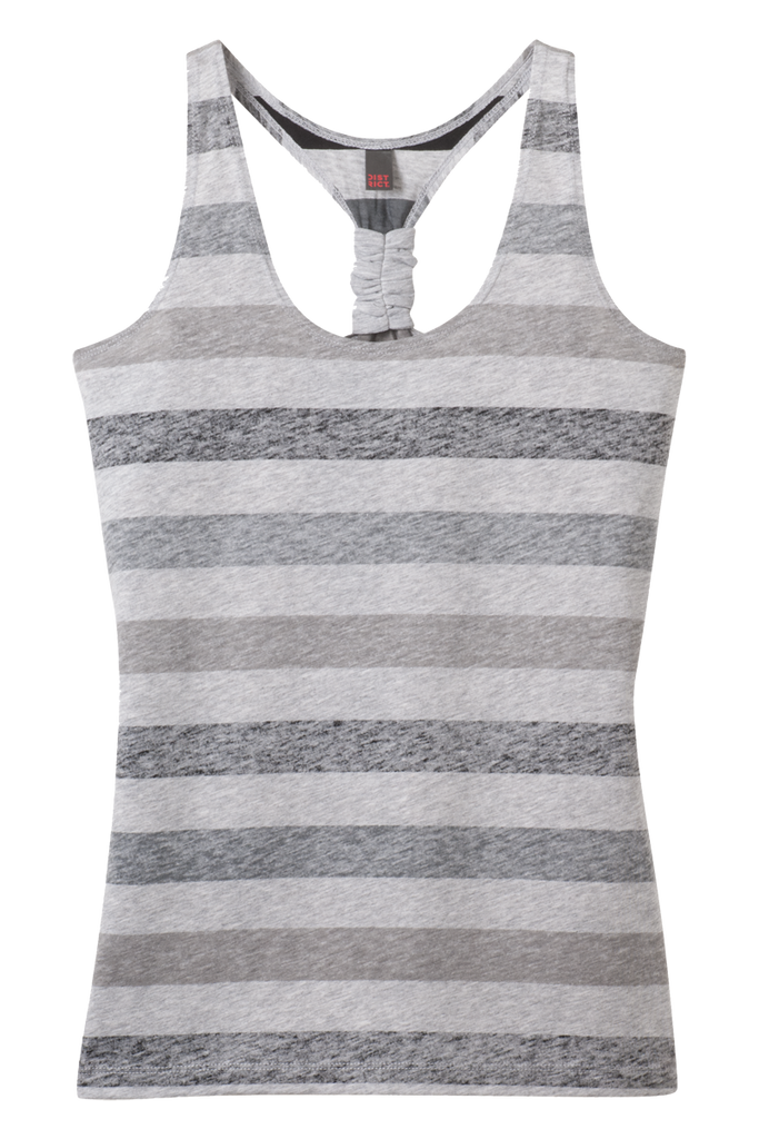 District DT229 Juniors Reverse Striped Scrunched Back Tank