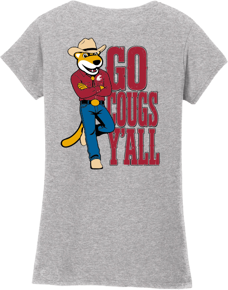 Washington State University Alumni Association Texas Merchandise Fall 2026 - Women's V-Neck Tee (Go Cougs Design)