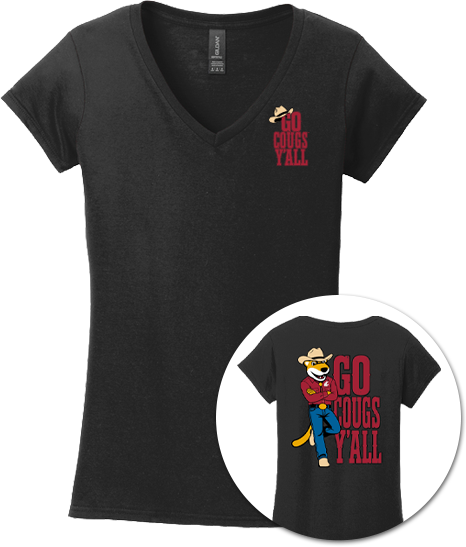 Washington State University Alumni Association Texas Merchandise Fall 2026 - Women's V-Neck Tee (Go Cougs Design)