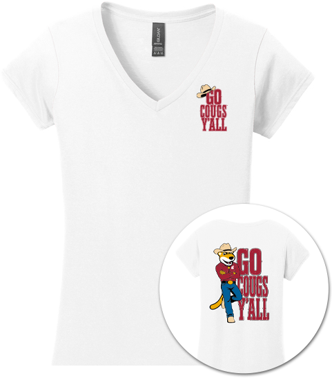 Washington State University Alumni Association Texas Merchandise Fall 2026 - Women's V-Neck Tee (Go Cougs Design)