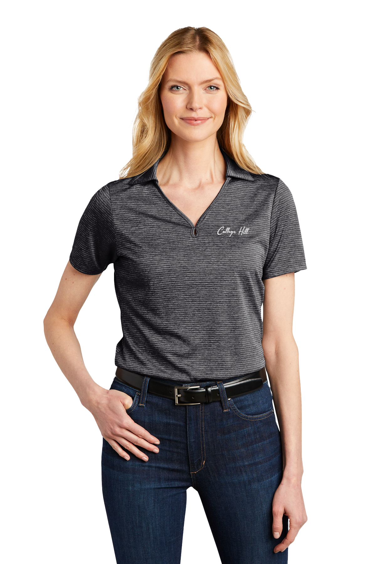 College Hill Corporate Employee Store - Ladies Shadow Stripe Polo