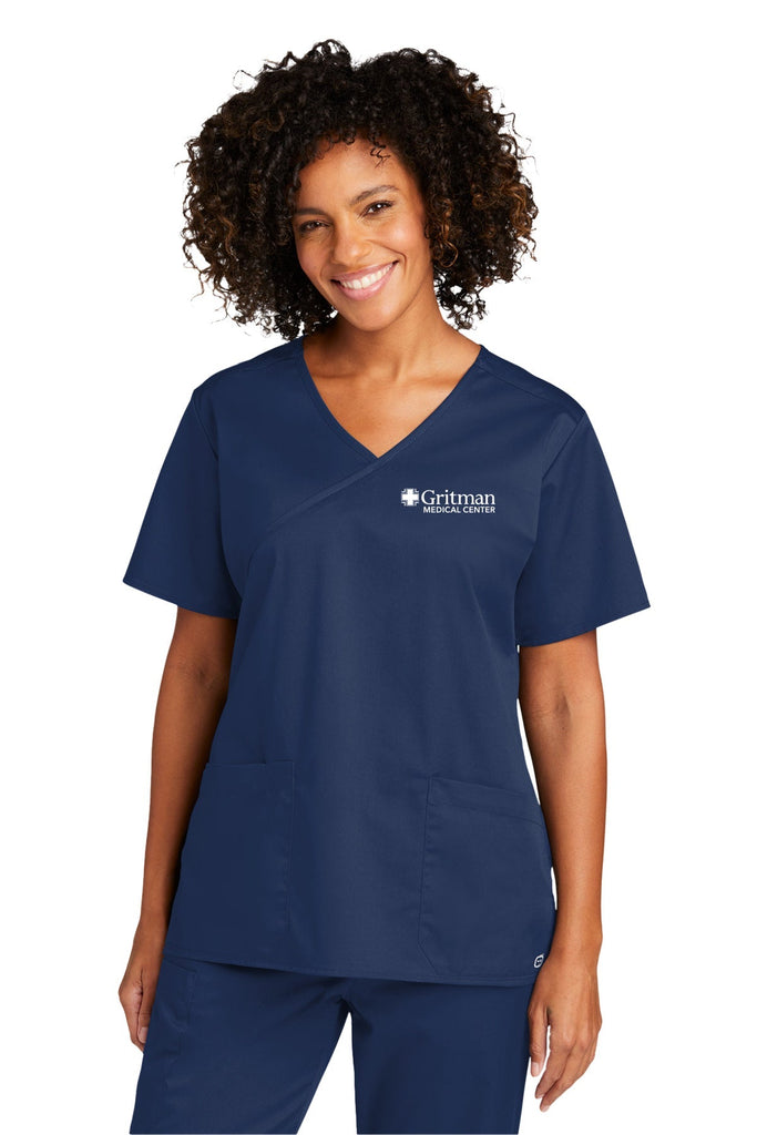 Gritman Medical Center Employee Store May 2024 - WonderWink Women’s Mock Wrap Scrub Top