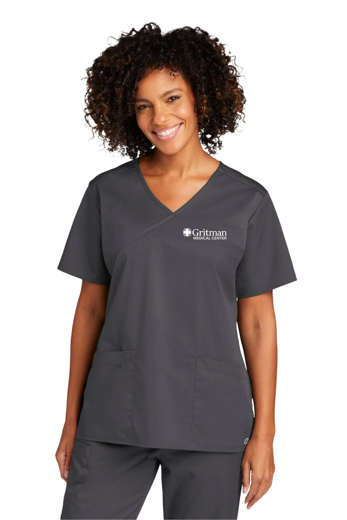 Gritman Medical Center Employee Store December 2024 - WonderWink Women’s Mock Wrap Scrub Top