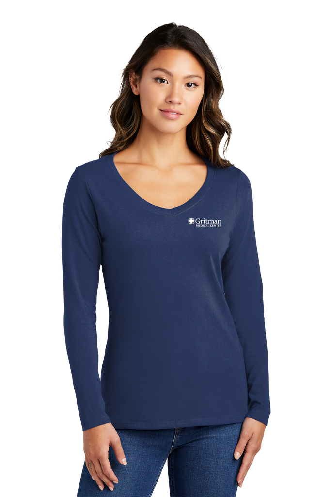 Gritman Medical Center Employee Store December 2024 - Ladies V-Neck Long Sleeve Tee