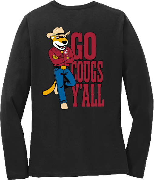 Washington State University Alumni Association Texas Merchandise Fall 2026 - Women's Long Sleeve Tee (Go Cougs Design)