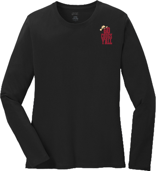 Washington State University Alumni Association Texas Merchandise Fall 2026 - Women's Long Sleeve Tee (Go Cougs Design)