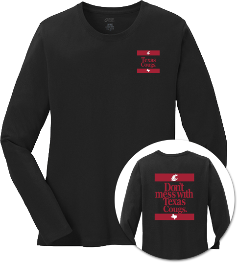 Washington State University Alumni Association Texas Merchandise Fall 2026 - Women's Long Sleeve Tee (Texas Design)