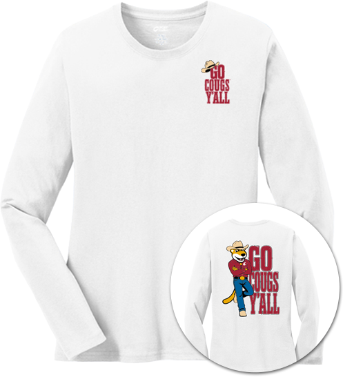 Washington State University Alumni Association Texas Merchandise Fall 2026 - Women's Long Sleeve Tee (Go Cougs Design)