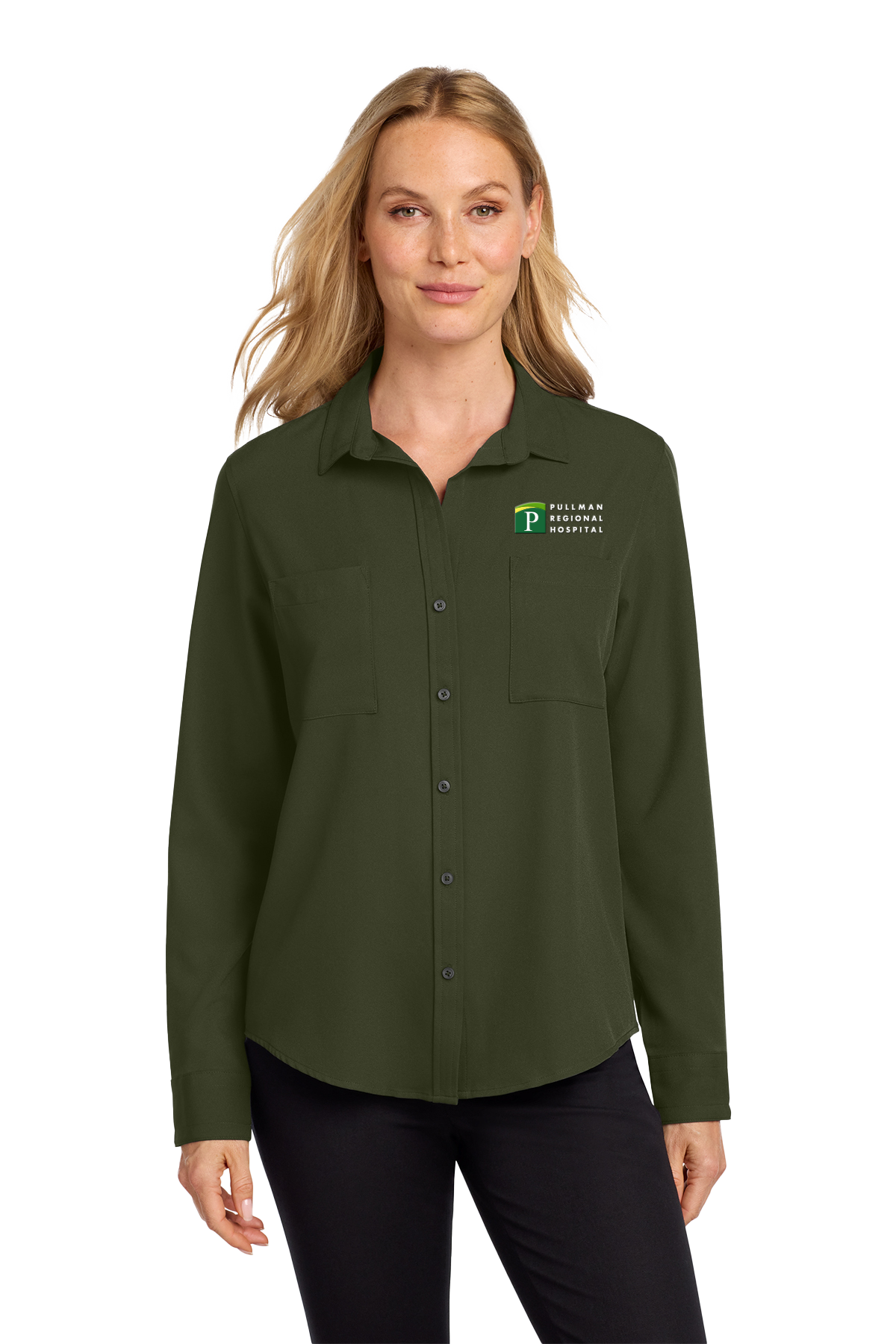 Pullman Regional Hospital Holiday Merchandise Winter 2025 - Mercer+Mettle Ladies Stretch Crepe Long Sleeve Camp Blouse