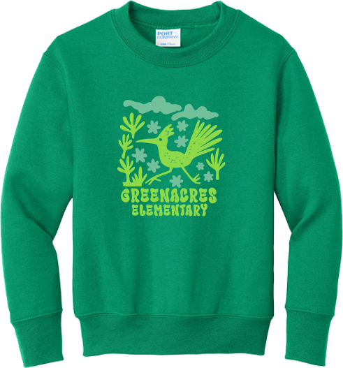 Greenacres Elementary PTA Merchandise Fall 2026 - Youth Port & Co Crewneck (Flower Apparel)