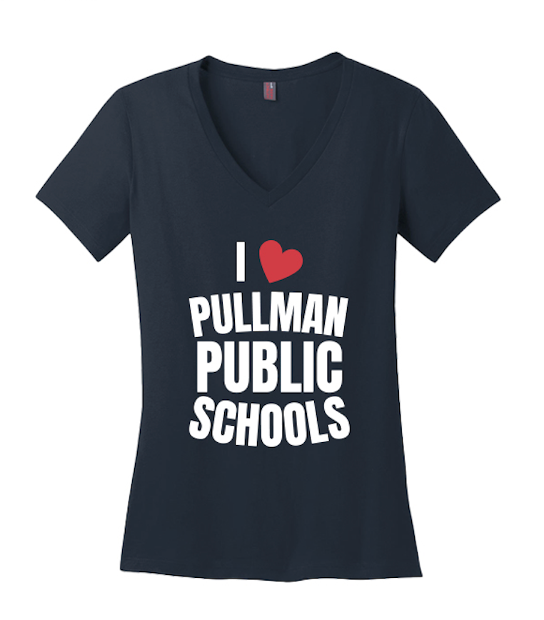 Pullman Public Schools Apparel Fall 2024 - Ladies V-Neck T-Shirt