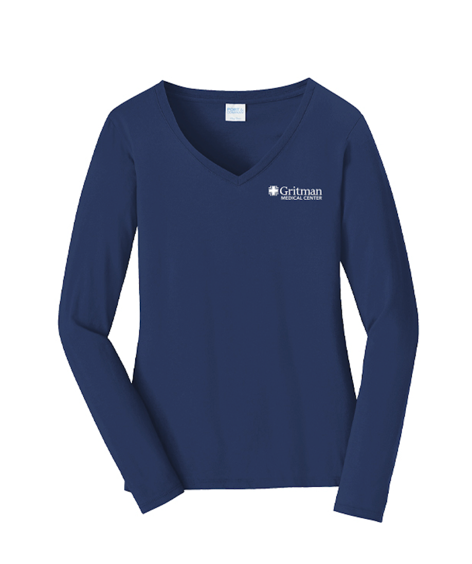 Gritman Medical Center Employee Store July 2025 - Ladies V-Neck Long Sleeve Tee