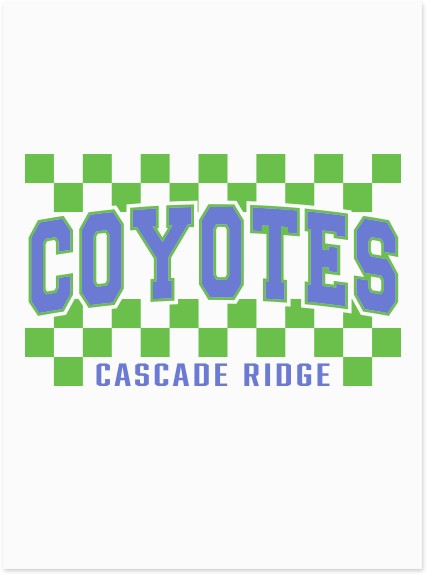 Cascade Ridge Elementary Pop Up Fall 2026 - Youth CVC T-Shirt (Checker Design)