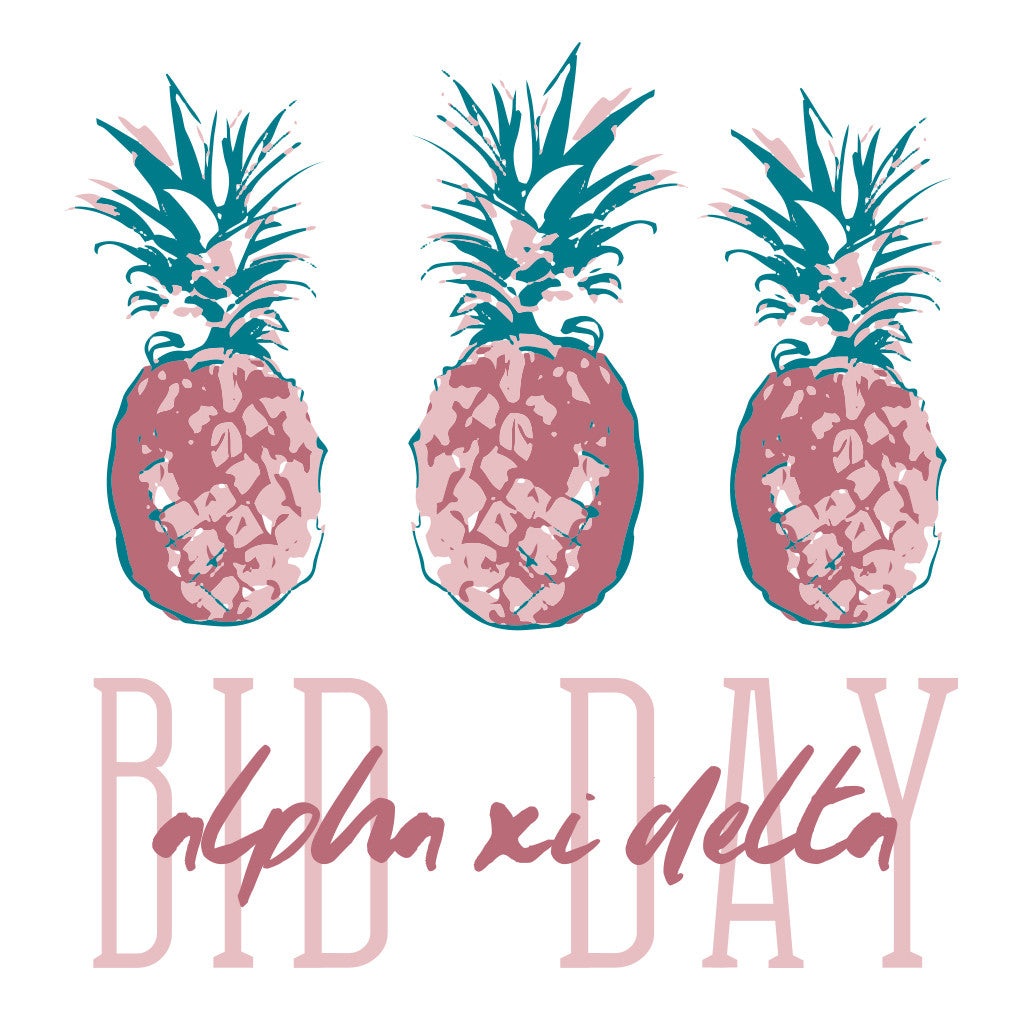 Alpha Xi Delta Pastel Pineapple Design