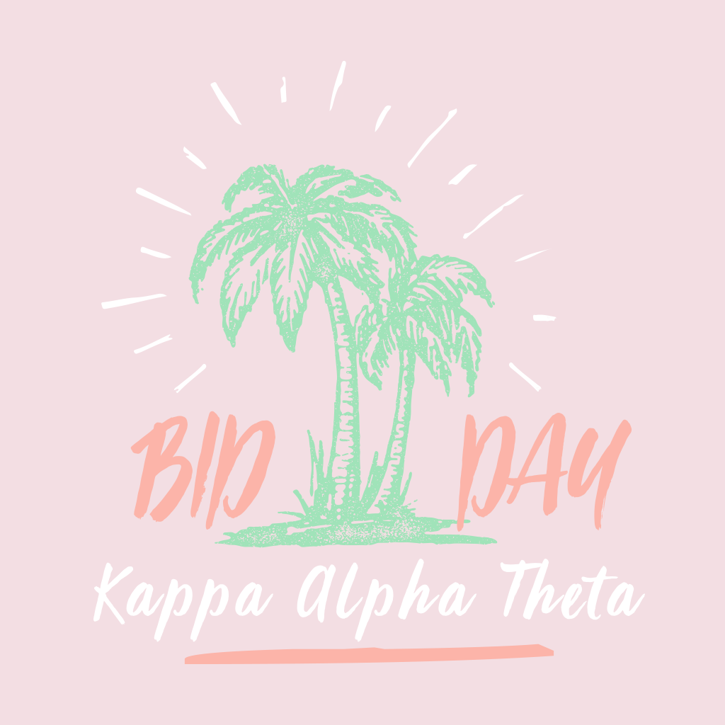 Kappa Alpha Theta Palm Tree Bid Day Design