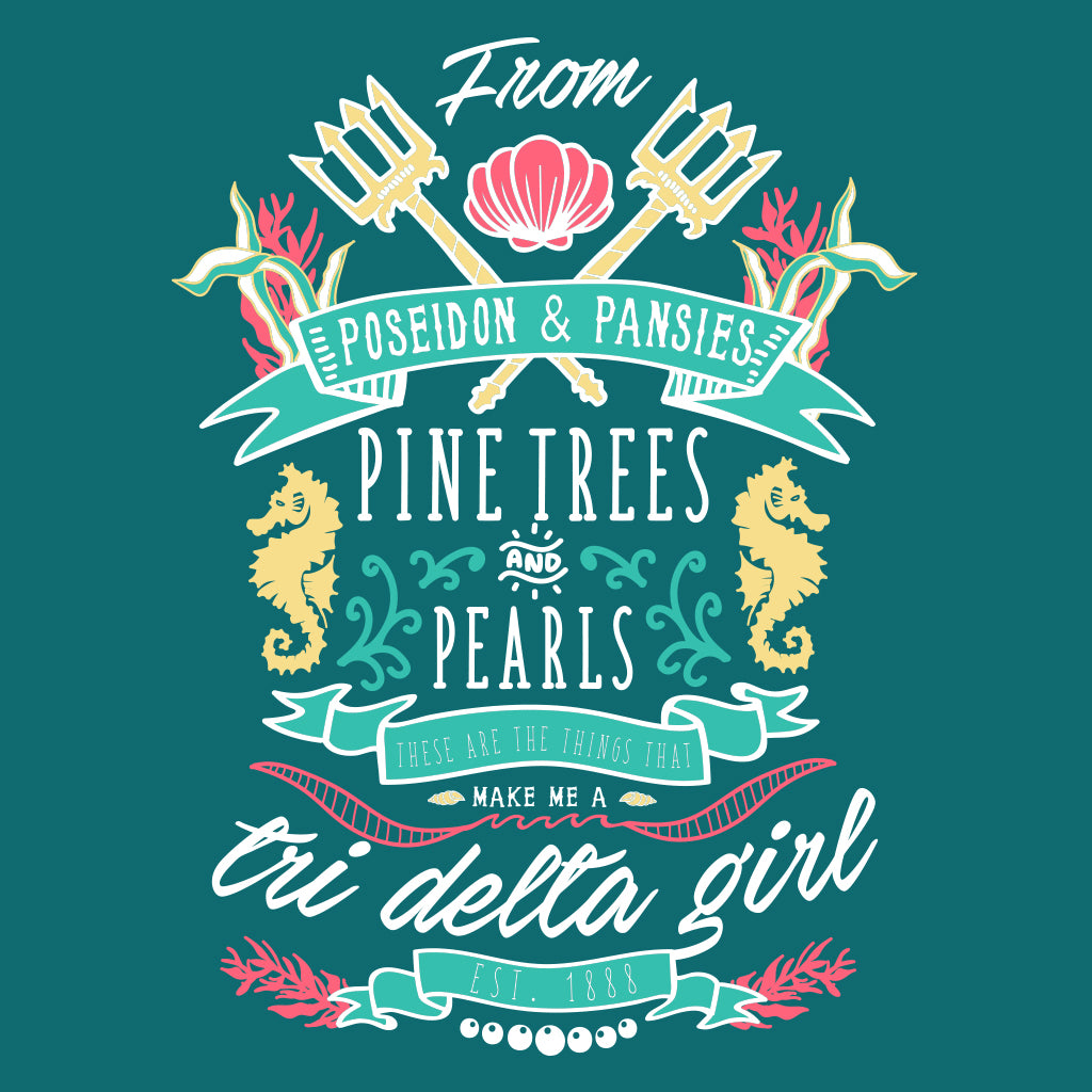 Tri Delta Girl Ocean Design