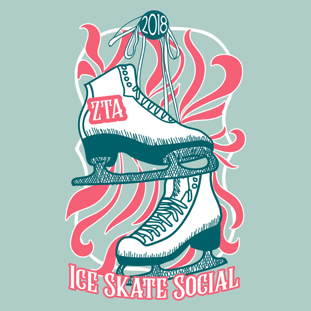 Zeta Tau Alpha Retro Skate Social Design