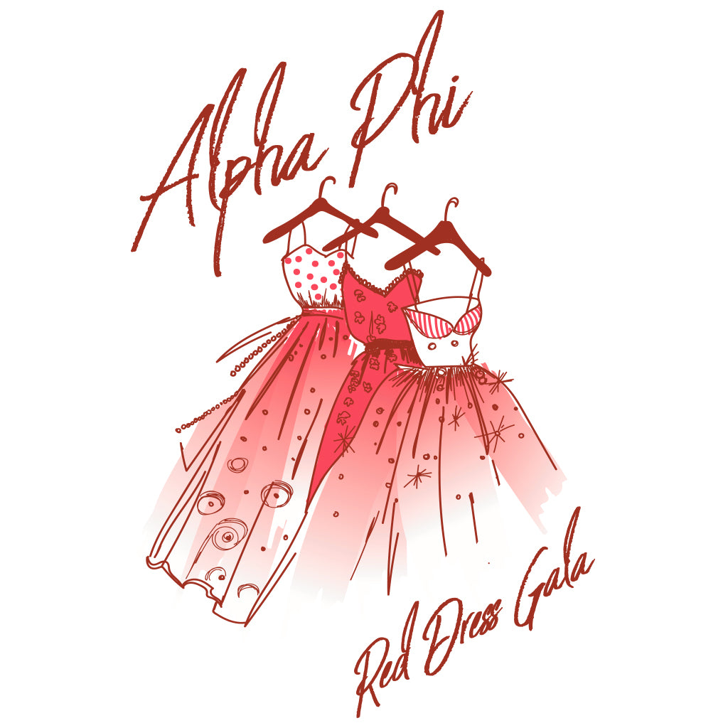 Alpha Phi Red Dress Gala Design