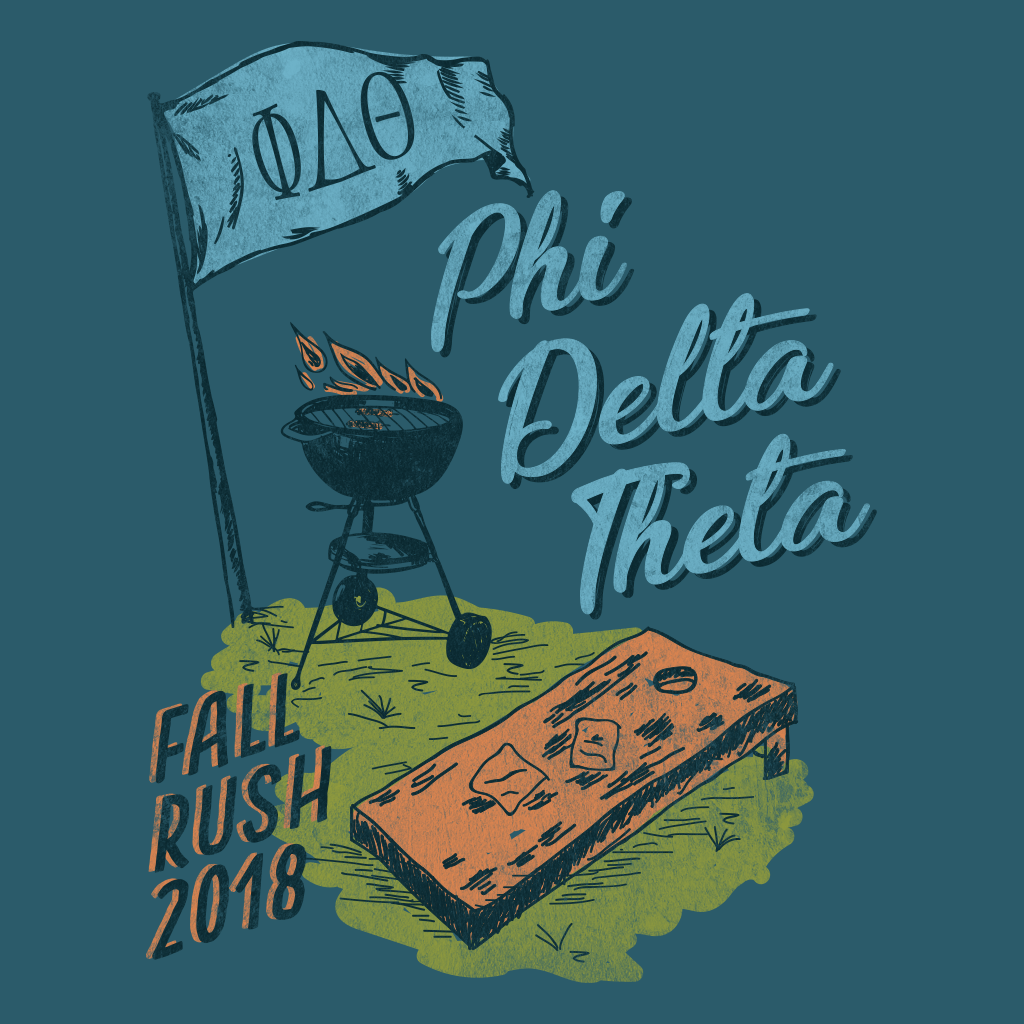 Phi Delta Theta Fall Rush Corn Hole Design