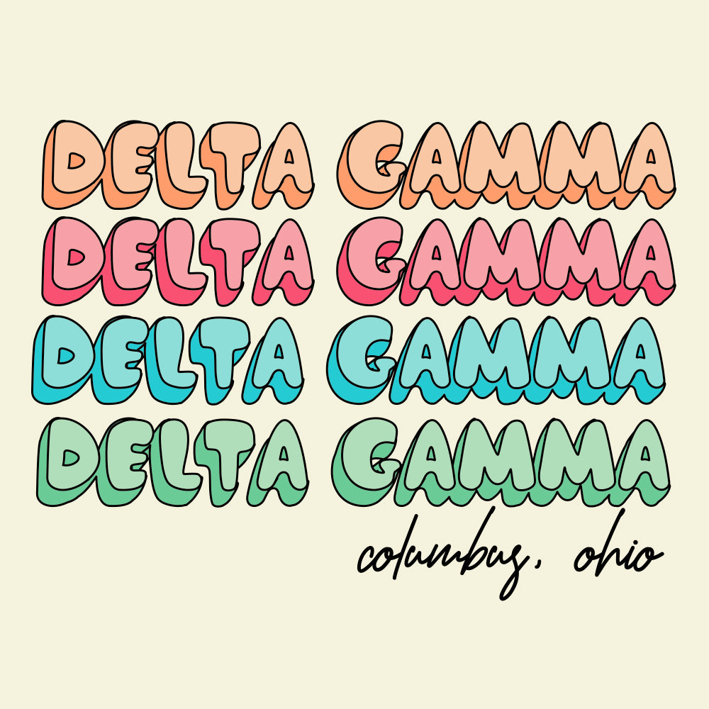 Delta Gamma Retro Lettering Design