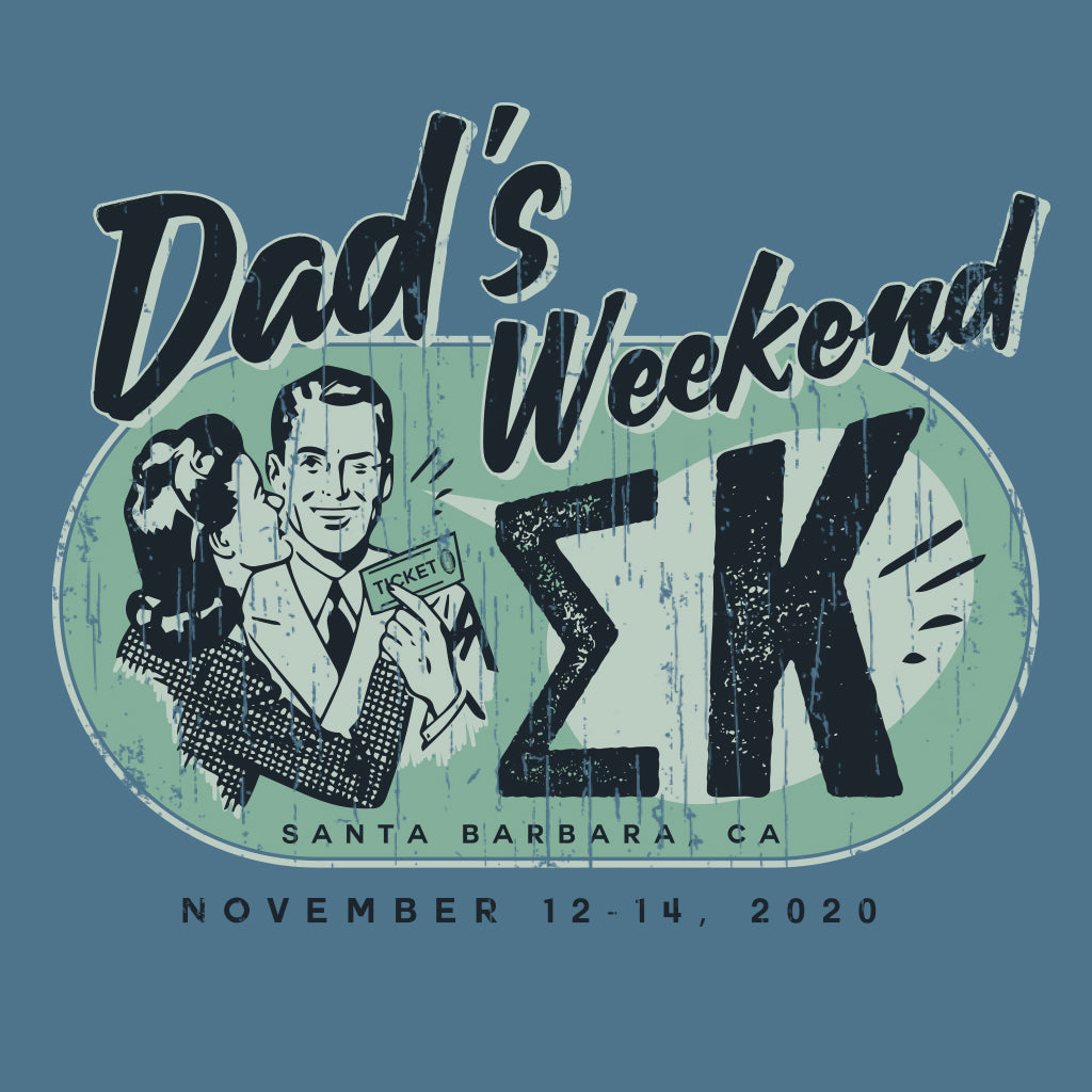 Sigma Kappa Retro Dad's Weekend Ticket Design