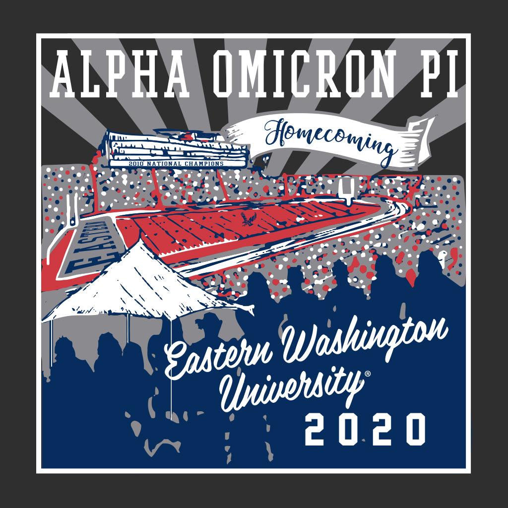 Alpha Omicron Pi Stadium Homecoming Design