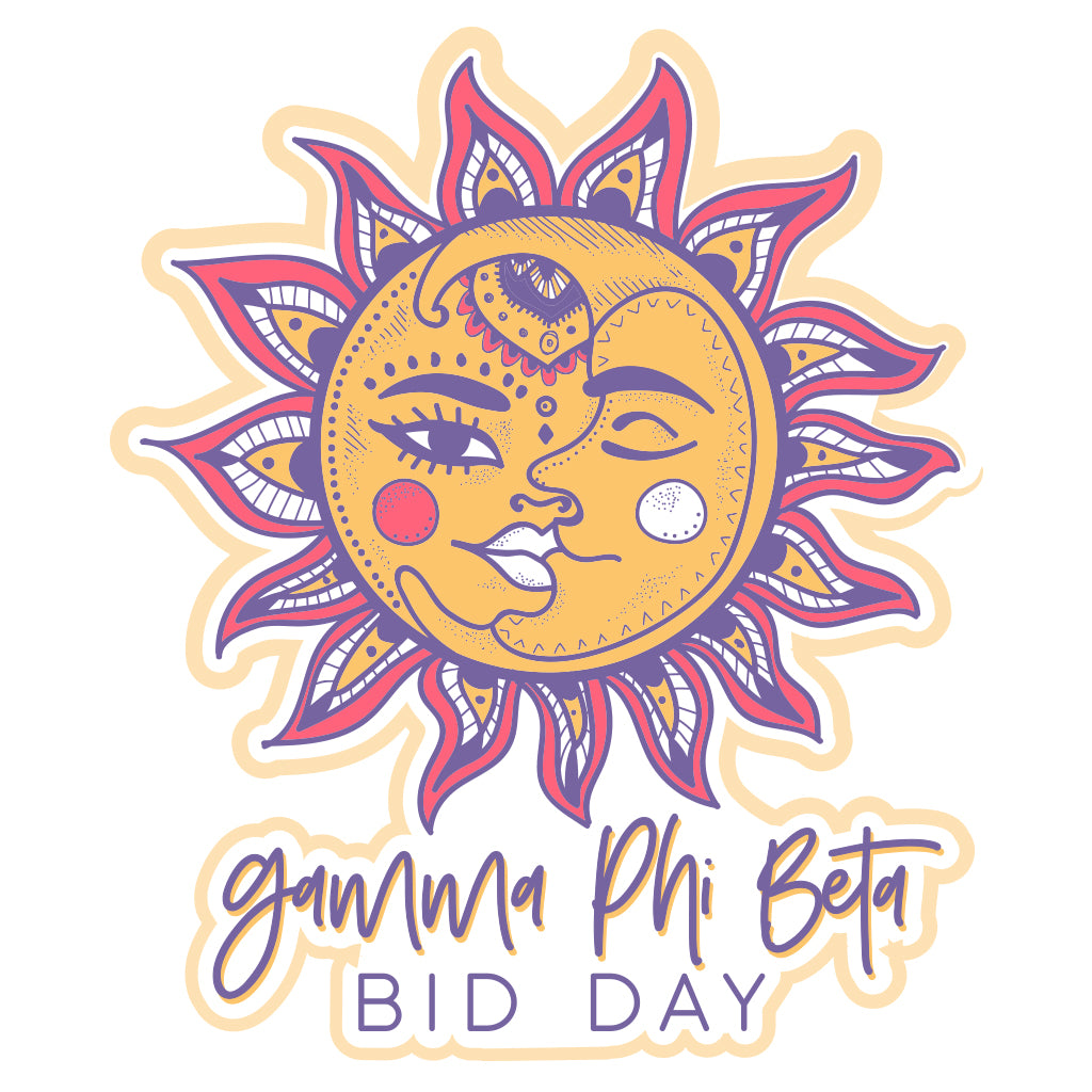 Gamma Phi Beta Sun and Moon Bid Day Design