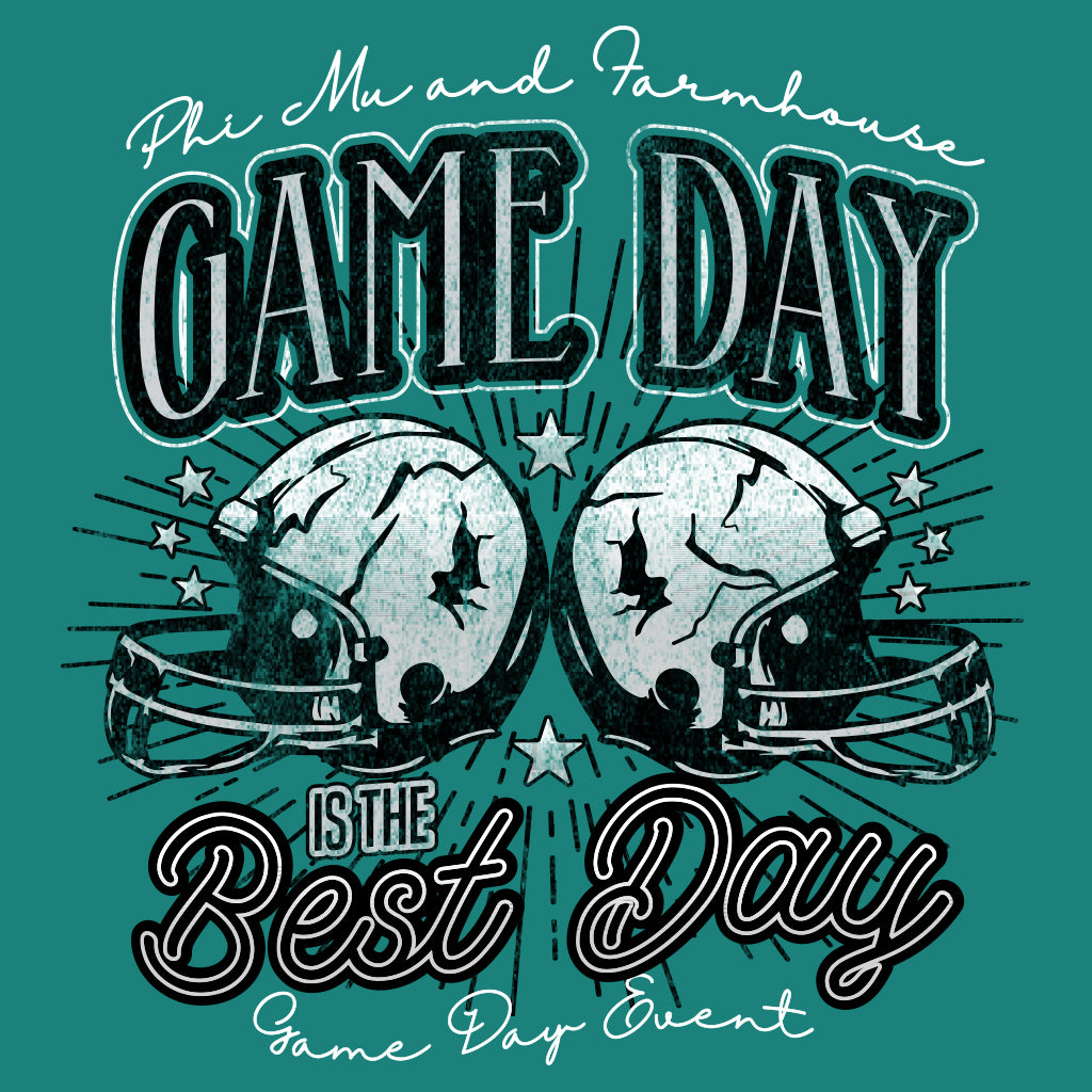 Phi Mu and Farmhouse Game Day Football Design