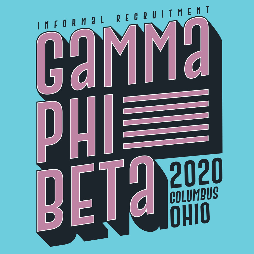 Gamma Phi Beta Pop Art Lettering Recruitment Design
