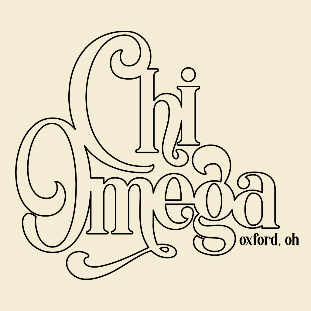 Chi Omega Minimal Lettering Design