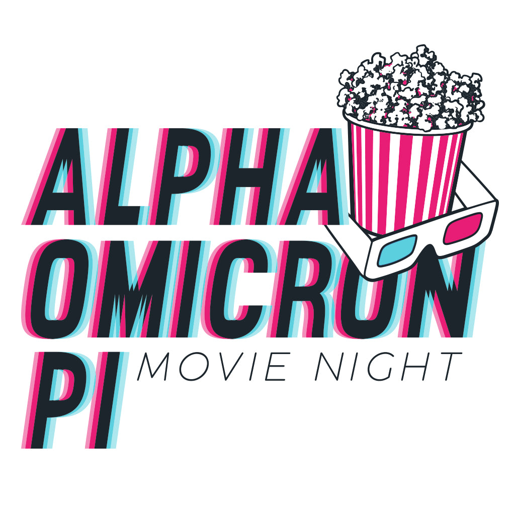 Alpha Omicron Pi Movie Night 3D Vibes Design