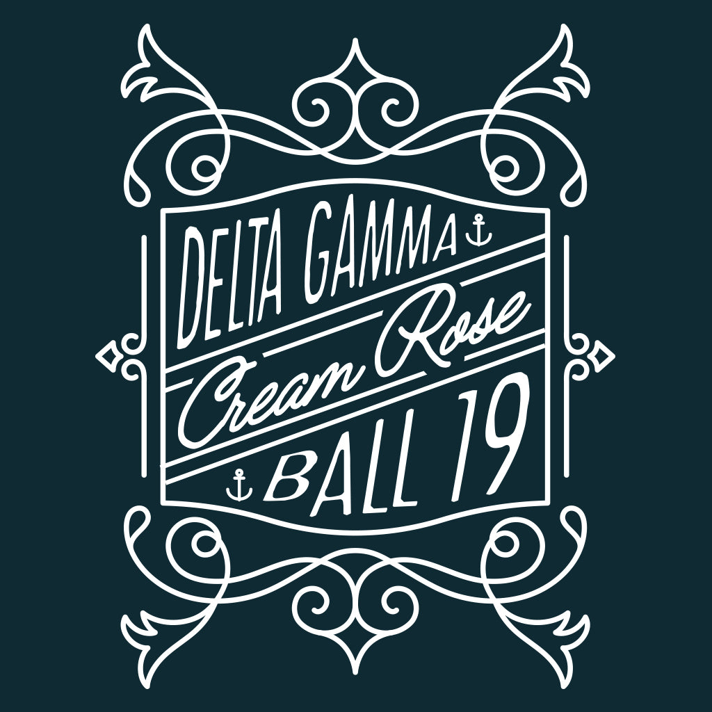Delta Gamma Cream Rose Ball Design