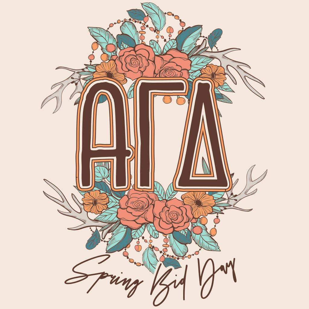 Alpha Gamma Delta Boho Spring Bid Day Design