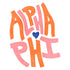 Alpha Phi Colorful Lettering PR Design