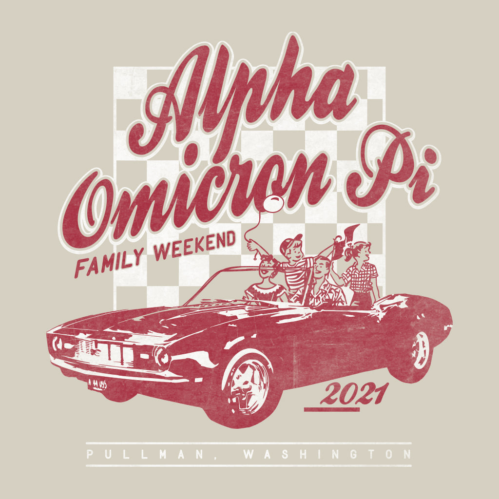 Alpha Omicron Pi Retro Family Weekend Design