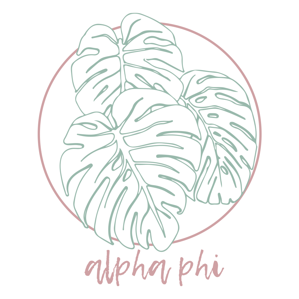 Alpha Phi Palm Leaf Design