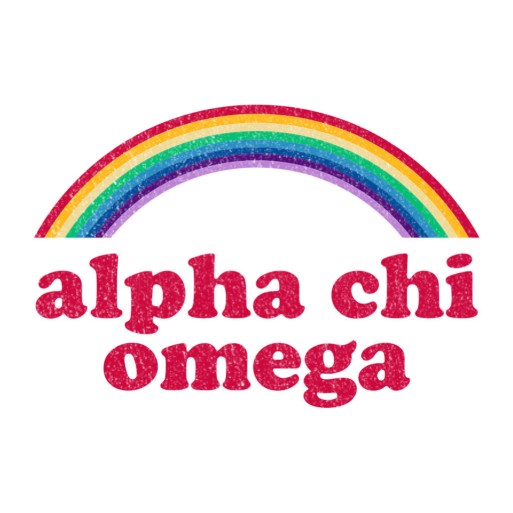 Alpha Chi Omega Rainbow Vibes Design