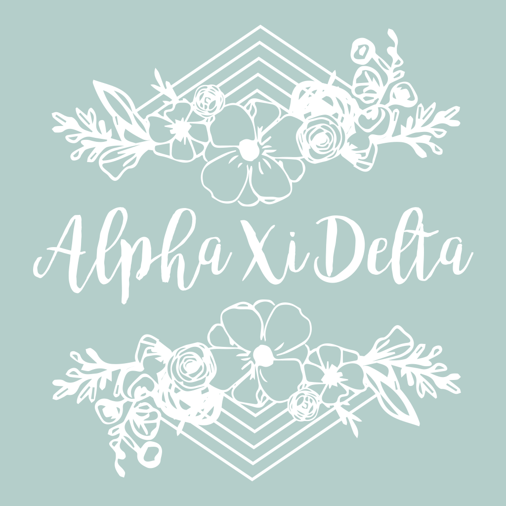 Alpha Xi Delta Geometric Flower Design