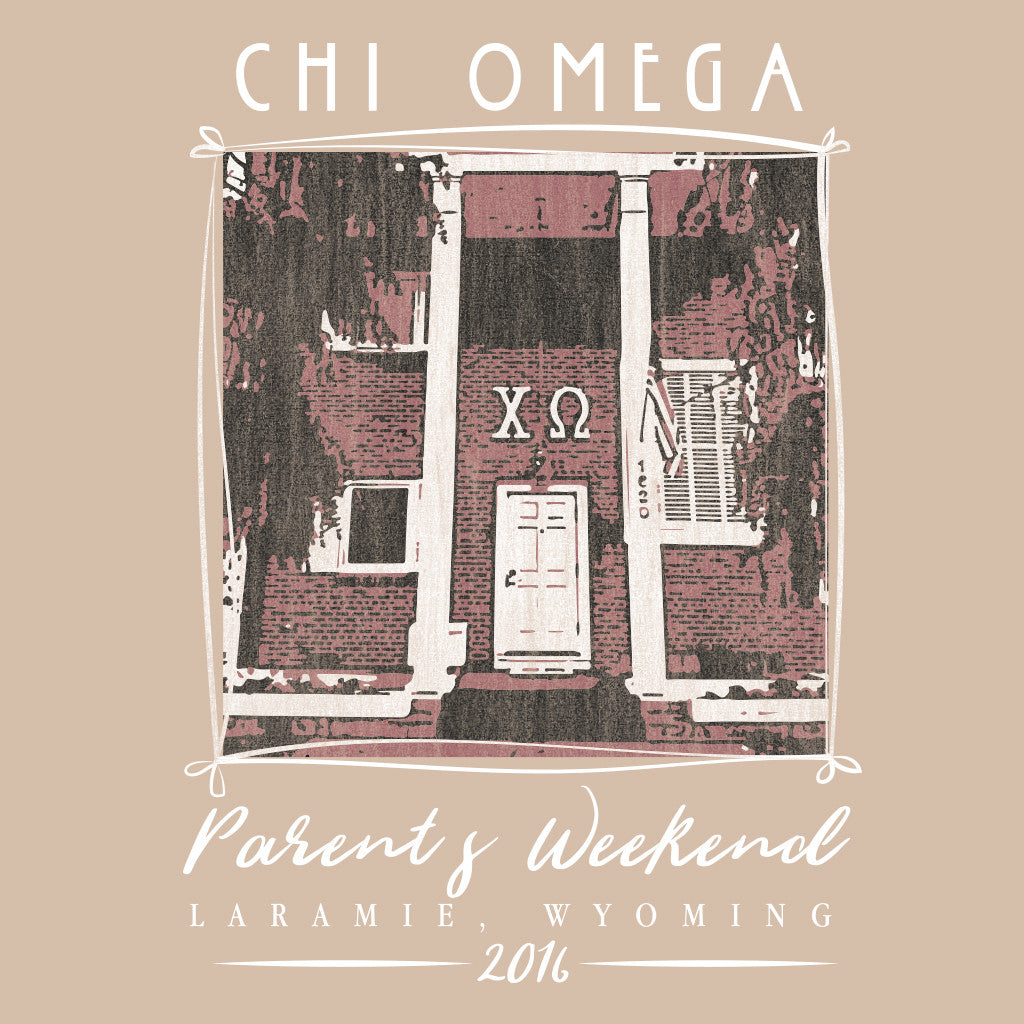 Chi Omega Hand Drawn Parent's Weekend Design