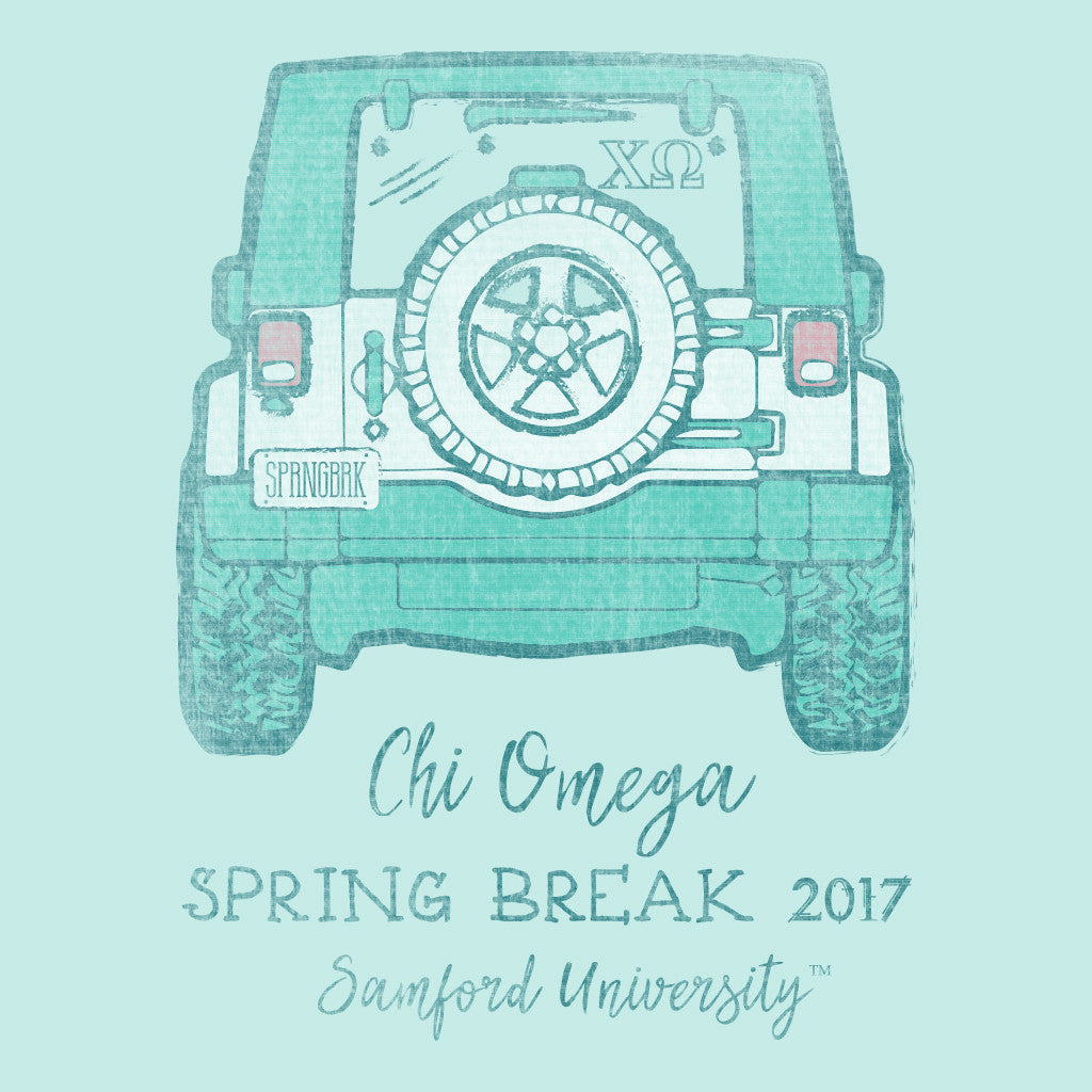 Chi Omega Spring Break Jeepin' Design