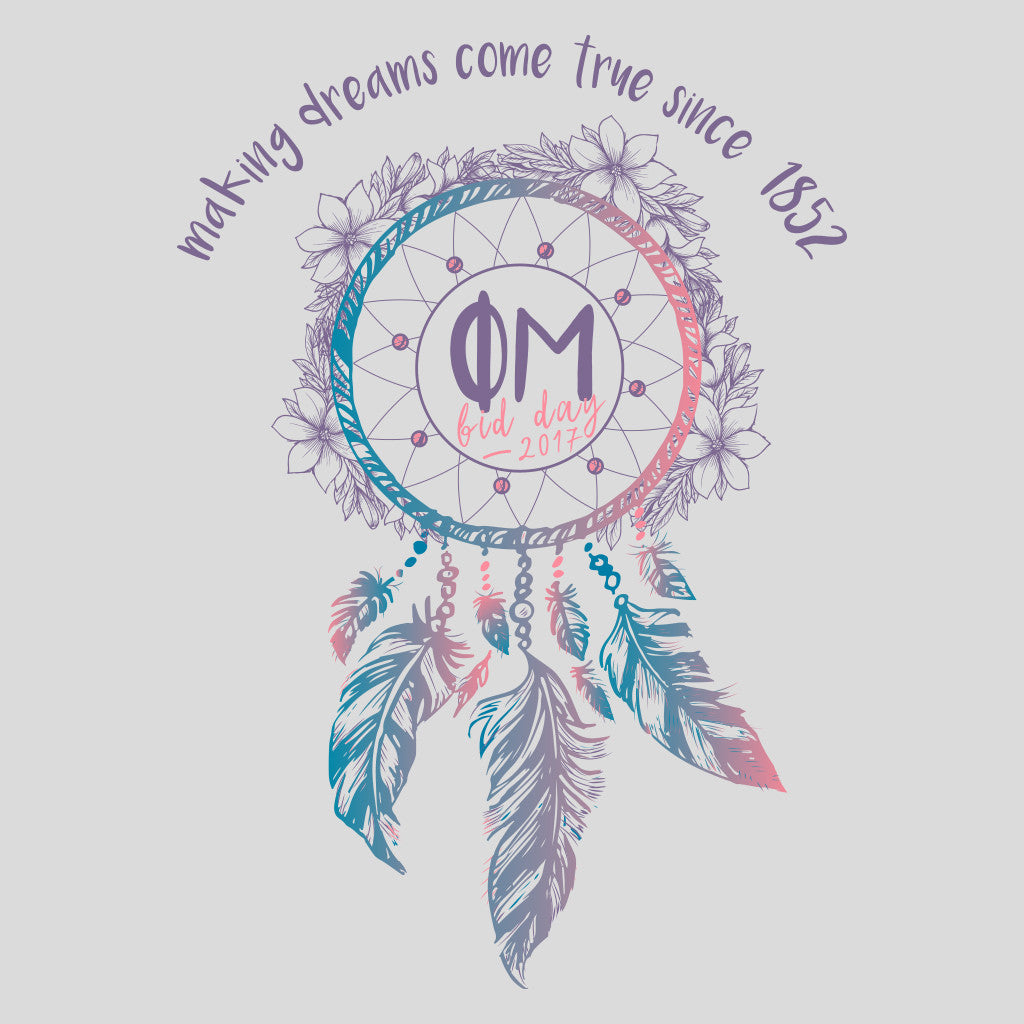 Phi Mu Dreamin' Bid Day Design