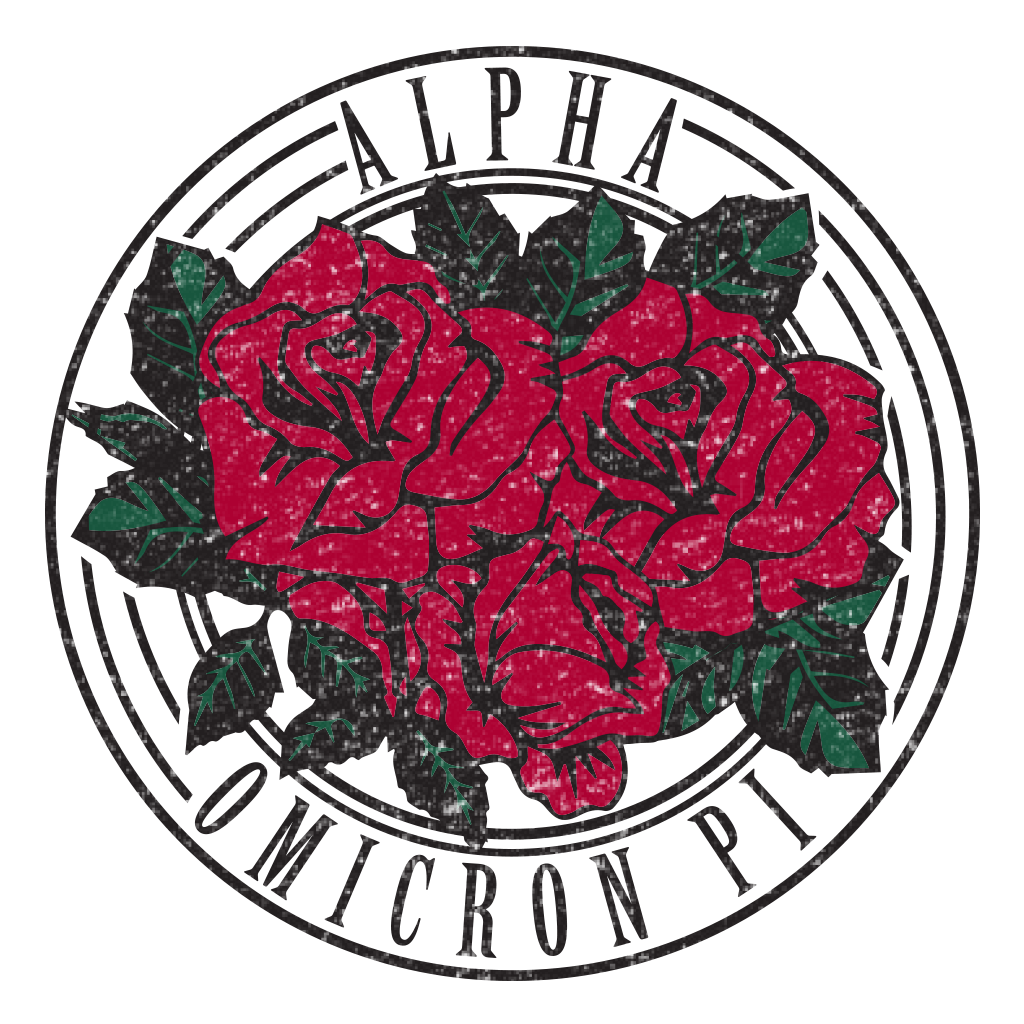 Alpha Omicron Pi Red Roses Design