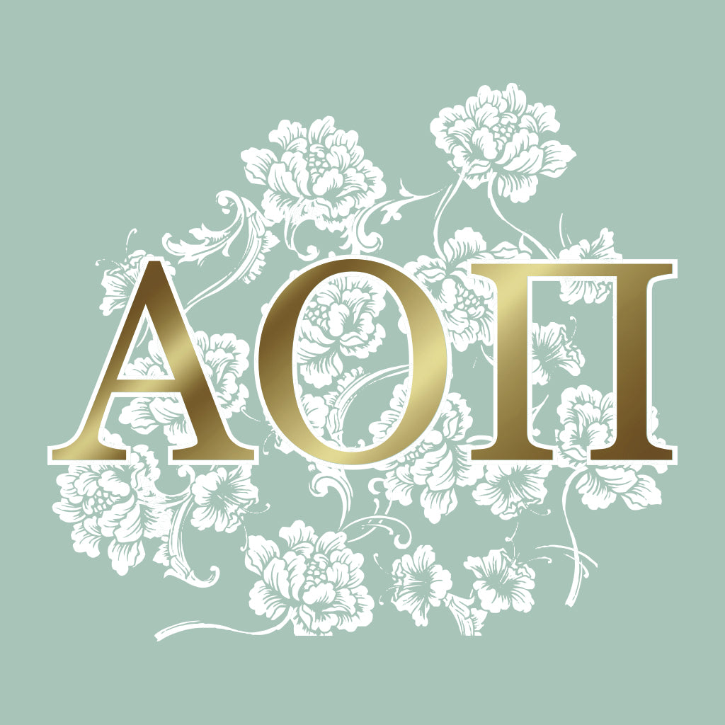 Alpha Omicron Pi Embellished Foil Design